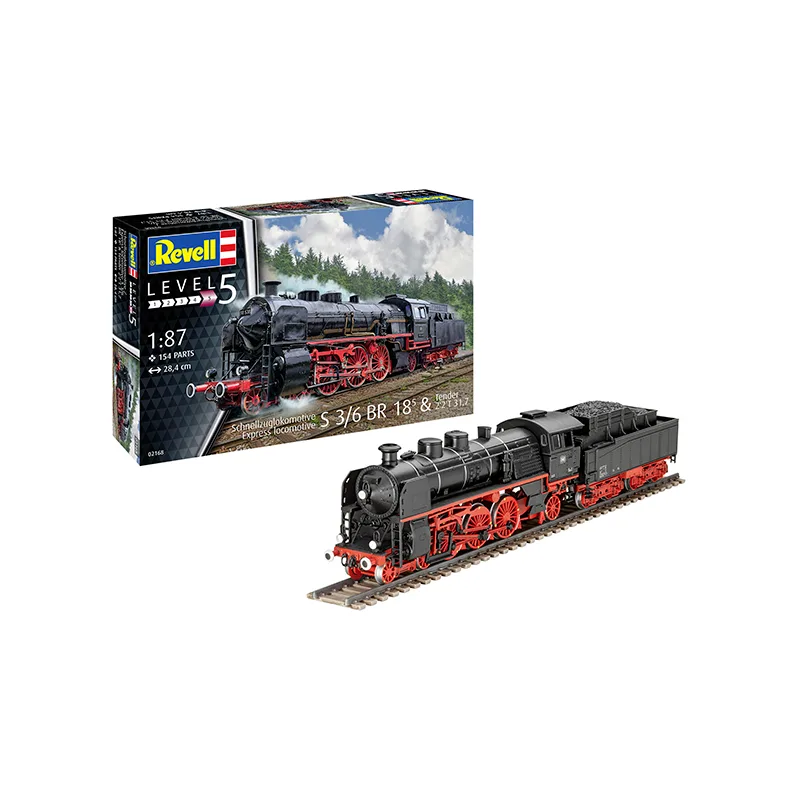 Product image 2: Revell Express Locomotive S3/6 BR18(5) with Tender 2‘2’T Model Kit 1:87