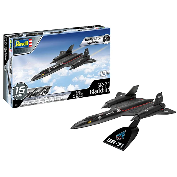 Revell Easy Click Model Airplane Lockheed SR-71 Blackbird 1:110