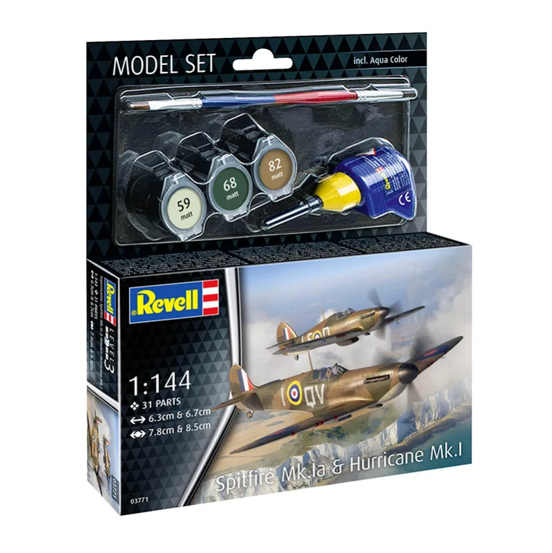 Imagen del producto 2: Revell Model Set Aviones Micro Wings: Spitfire Mk.Ia & Hurricane MKI 1:144