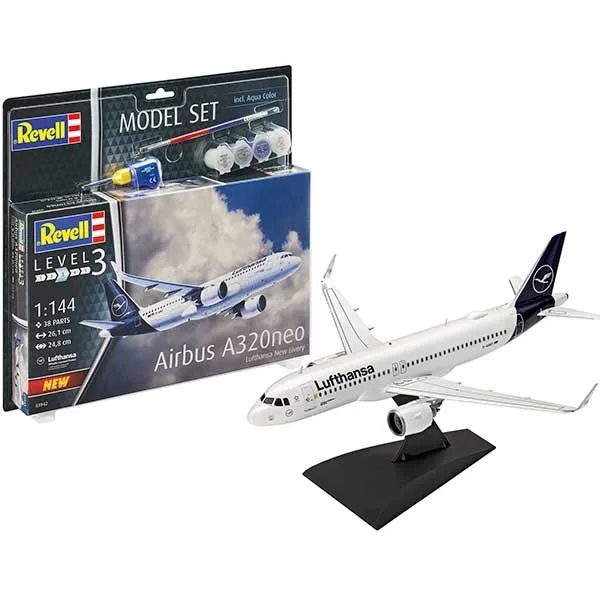 Revell Model Set Avión Airbus A320neo Lufthansa New Livery 1:144