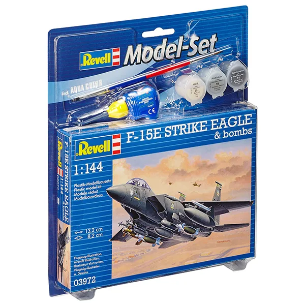 Revell Model Set F-15E Strike Eagle & Bombs Aircraft 1:144