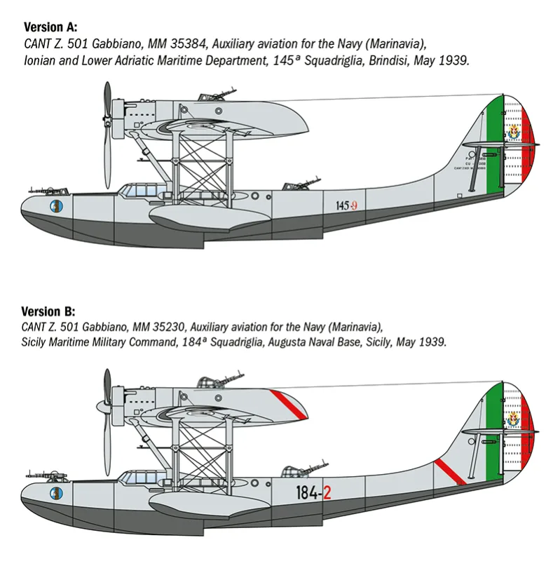 Product image 4: Italeri CANT Z 501 Gabbiano Aircraft 1:72
