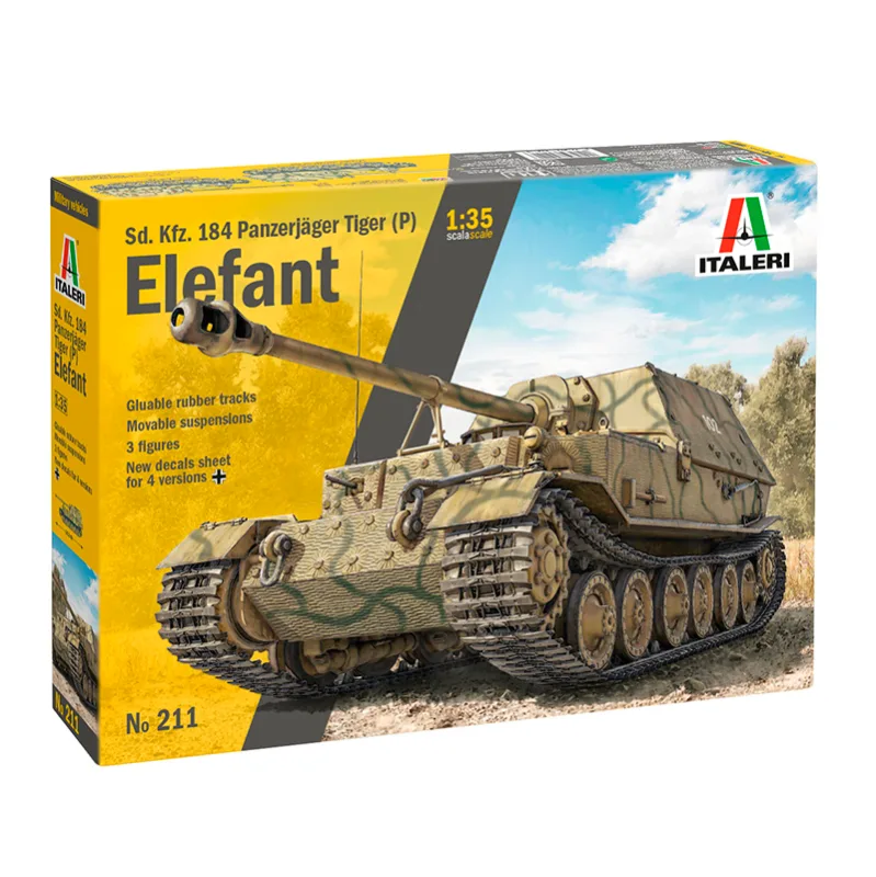 Imagen del producto 2: Italeri Tanque Sd.Kfz. 184 Panzerjäger Tiger (P) Elefant 1:35