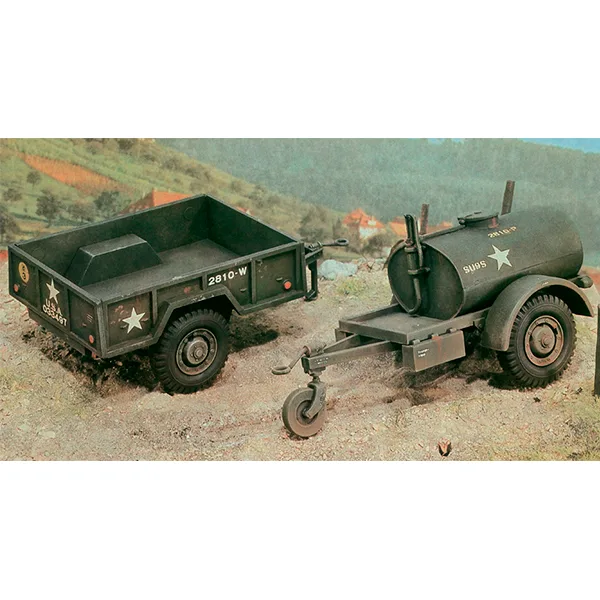 Italeri 250 gal.s Tank Trailer/M101 Cargo Tr. Military Vehicle 1:35