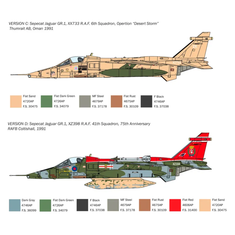 Product image 3: Italeri Jaguar GR.1/GR.3 R.A.F. Aircraft 1:72