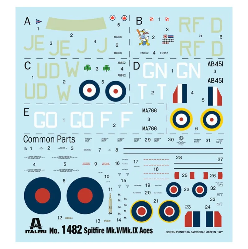Immagine del prodotto 3: Italeri Aereo Spitfire Mk.V / Mk.IX Aces 1:72