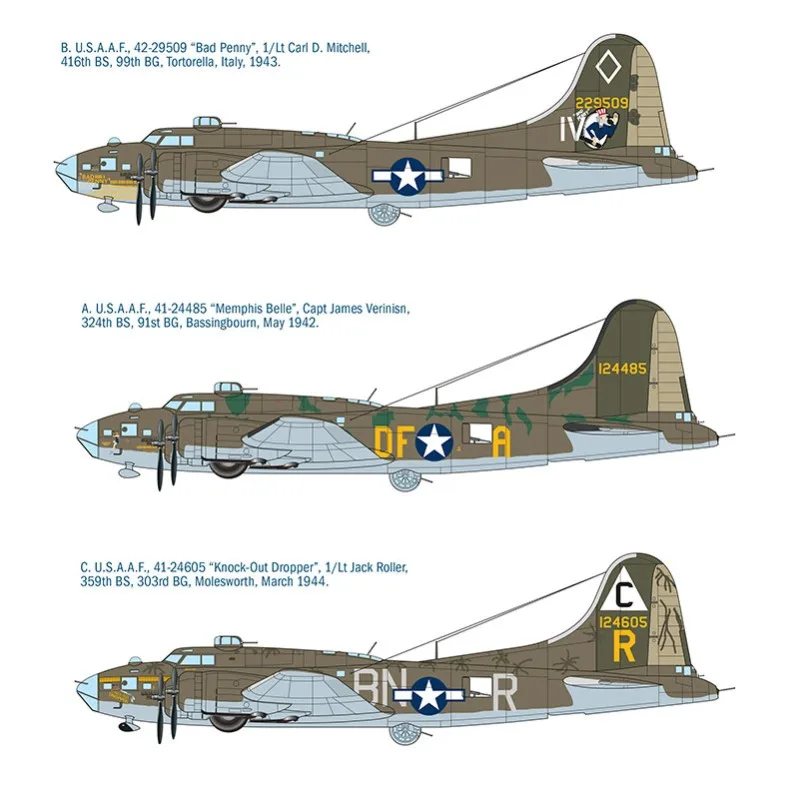 Product image 5: Italeri B-17F Flying Fortress Aircraft 1:72