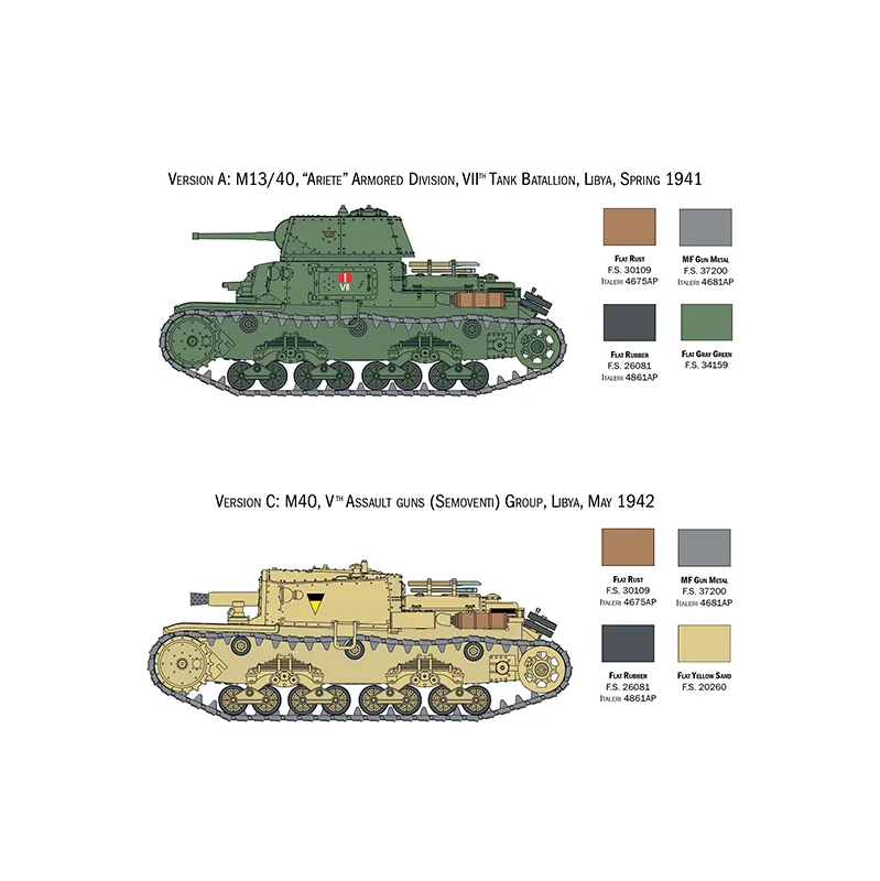Product image 2: Italeri Italian Tanks and Semoventi Tanks 1:56