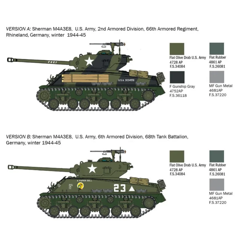 Product image 4: Italeri M4A3E8 Sherman Military Vehicle 1:56
