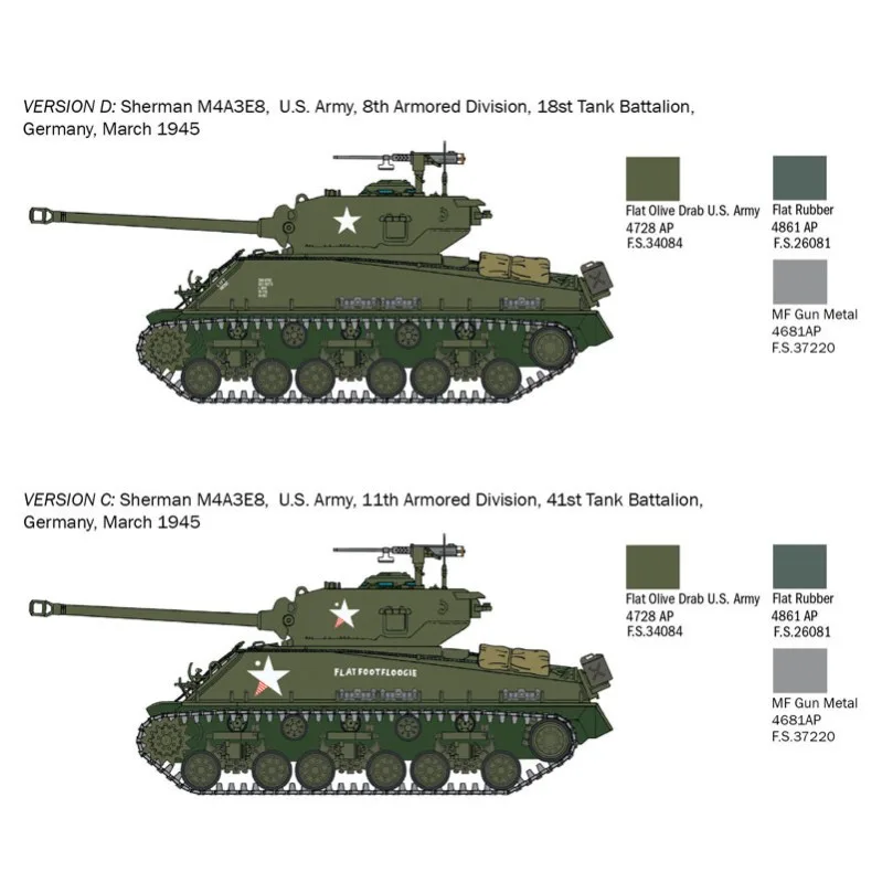 Product image 5: Italeri M4A3E8 Sherman Military Vehicle 1:56