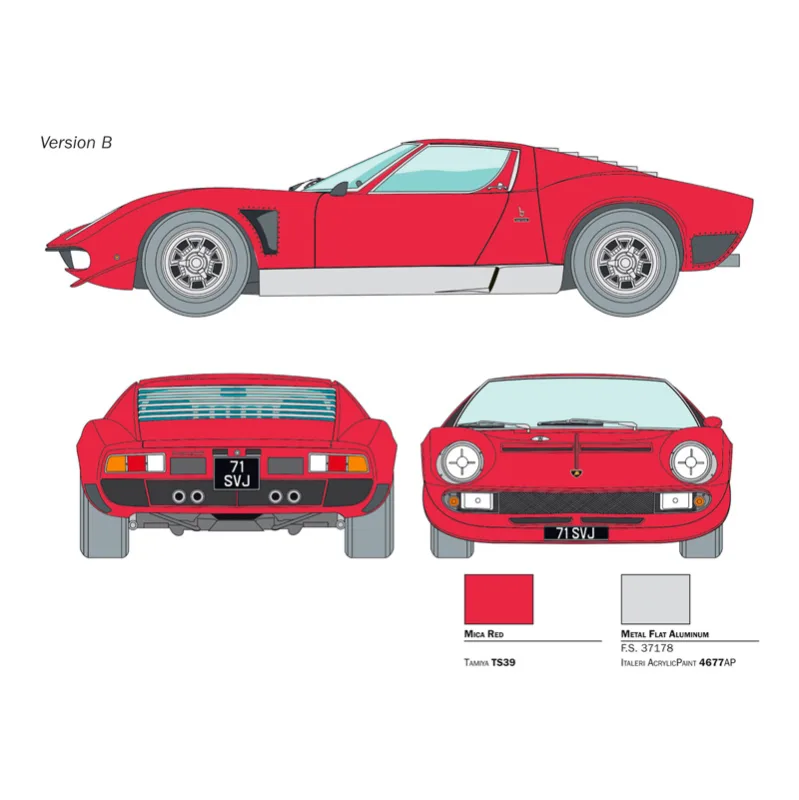 Product image 3: Italeri Lamborghini Miura Jota SVJ Car 1:24