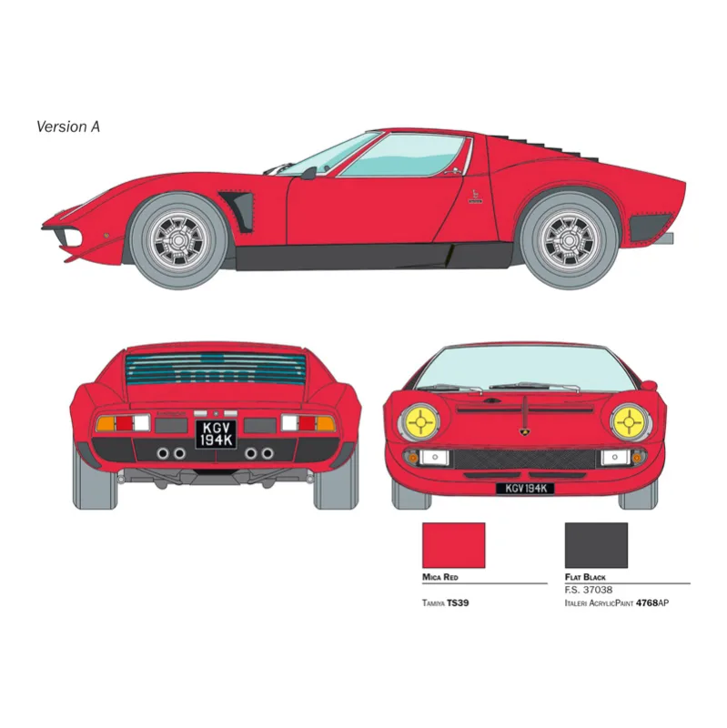 Product image 4: Italeri Lamborghini Miura Jota SVJ Car 1:24