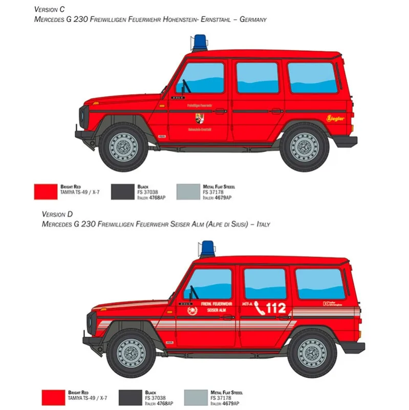 Product image 4: Italeri Mercedes Benz G230 Feuerwehr Car 1:24