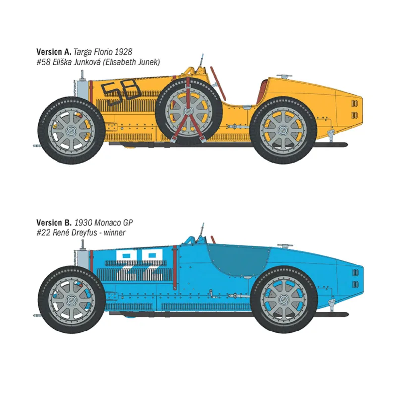 Imagen del producto 4: Italeri Coche Bugatti Type 35B Targa Florio 28 Monaco GP 30 1:12