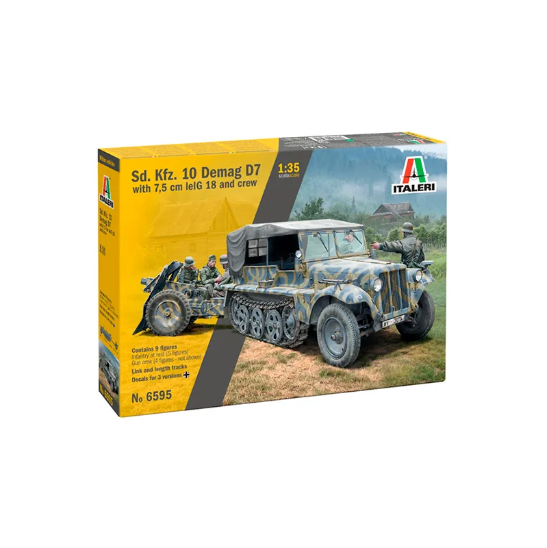 Product image 2: Italeri Demag D7 with 7,5 cm leIG 18 Military Vehicle 1:35