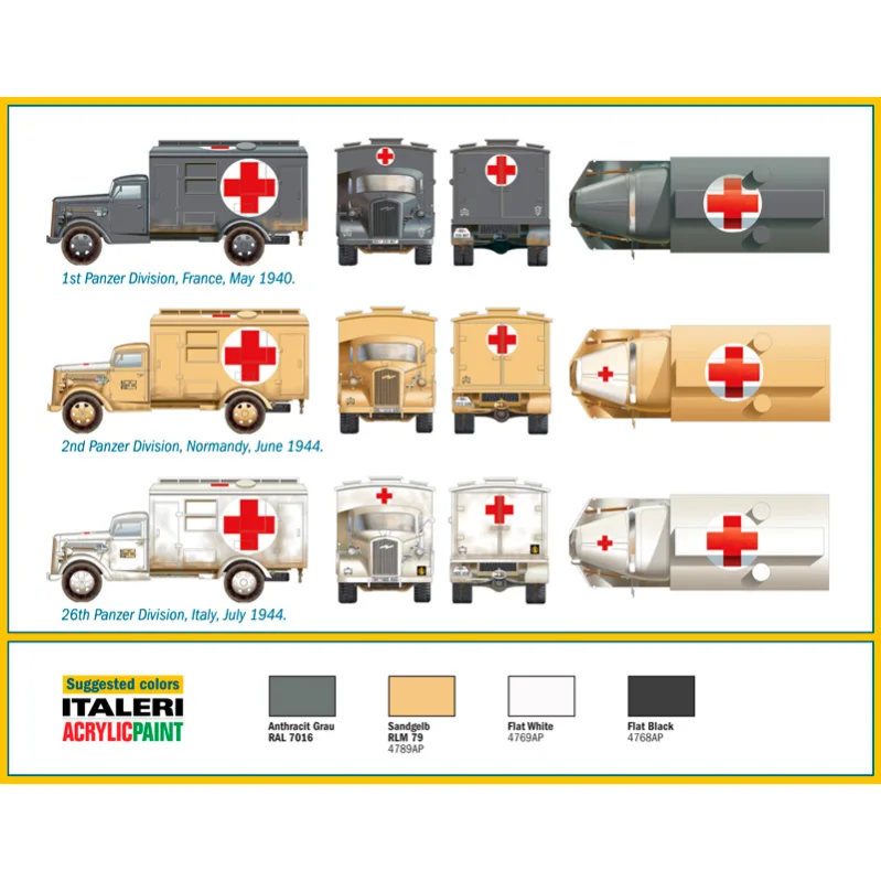 Product image 3: Italeri Military Vehicle Kfz. 305 Ambulance 1:72