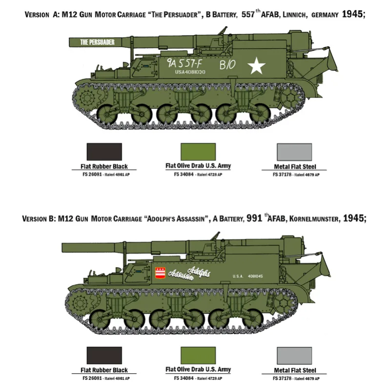 Product image 3: Italeri M12 Gun Motor Carriage 1:72