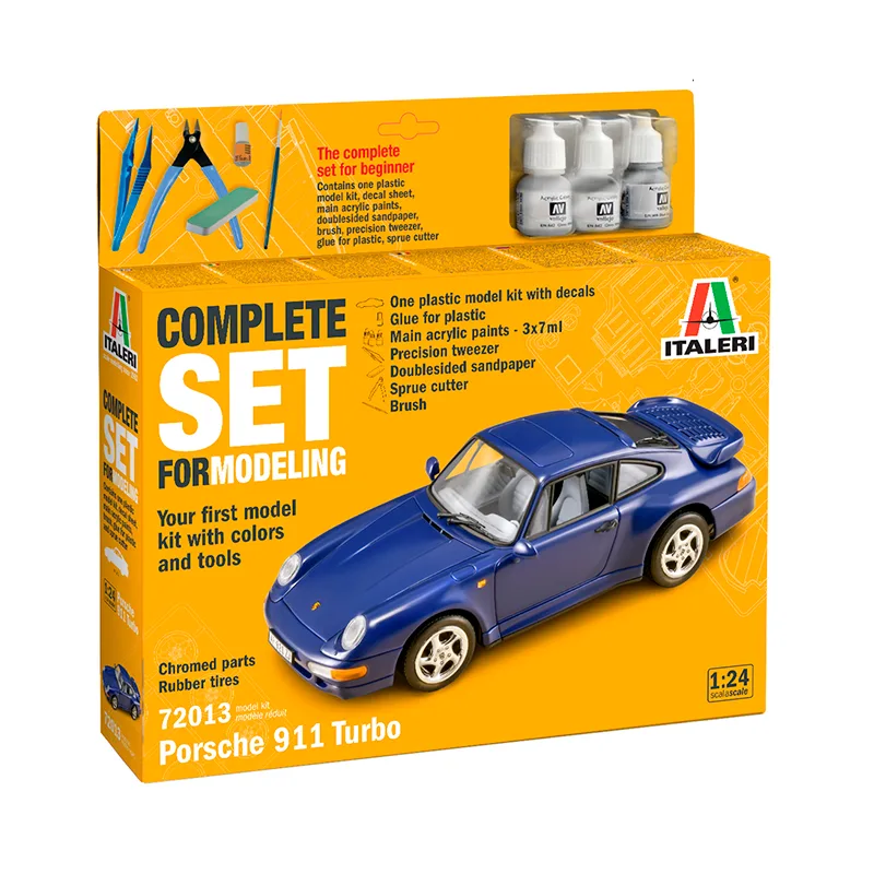 Italeri Auto Porsche 911 Turbo Complete Set for Modeling 1:24