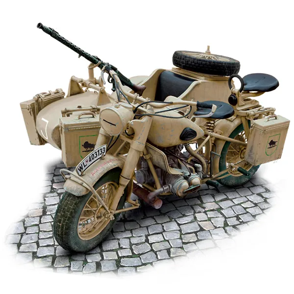 Italeri Military Motorcycle German Mil. Motorcycle with sidecar 1:9
