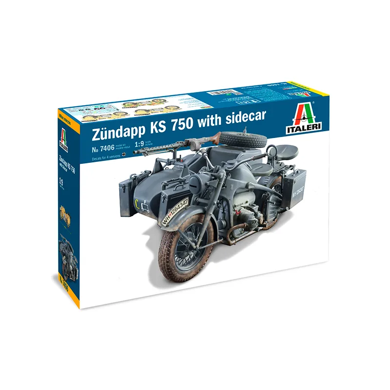 Immagine del prodotto 2: Italeri Moto militare Zundapp KS 750 with sidecar 1:9