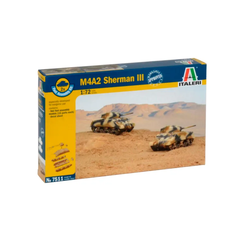 Imagen del producto 2: Italeri Tanques (Fácil) M4A2 Sherman III 1:72