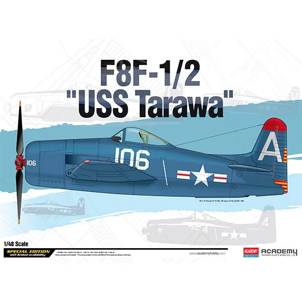 Academy Avión F8F-1/2 USS Tarawa LE 1/48