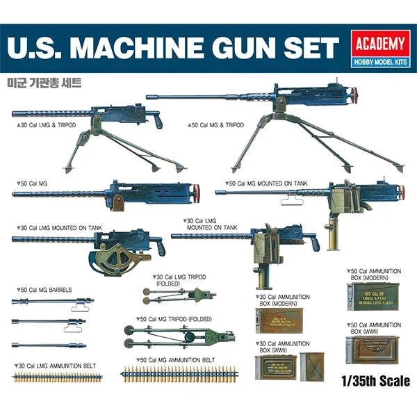 Academy Accesorios US Machine Gun Set 1/35