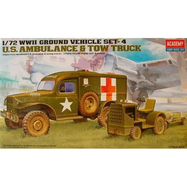 Academy Vehículos US Ambulance & Tractor 1/72