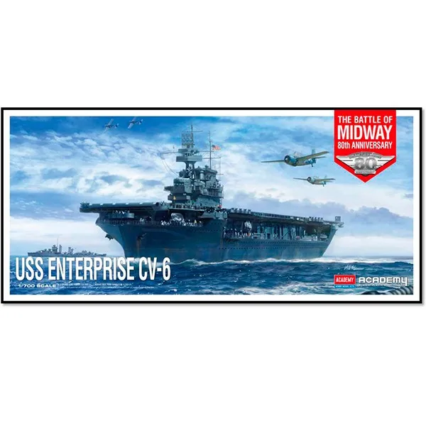 Academy USS CV-6 Enterprise Battle Midway Ship 1/700