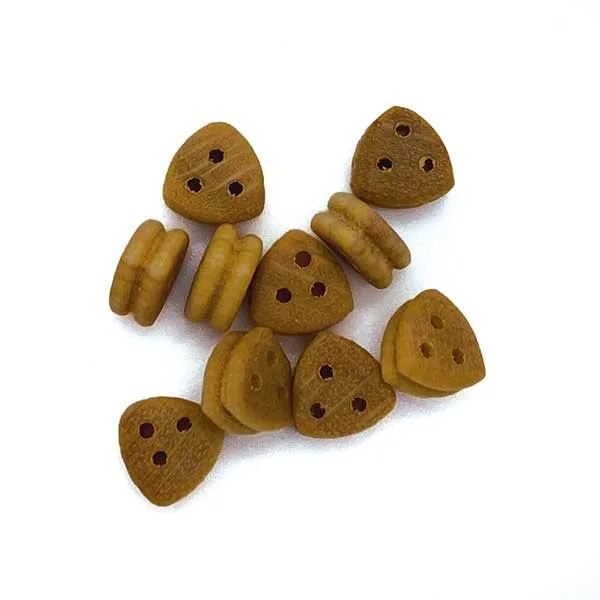 Everships Bozzello triangolare in legno di bosso 5mm 3 fori 10pz