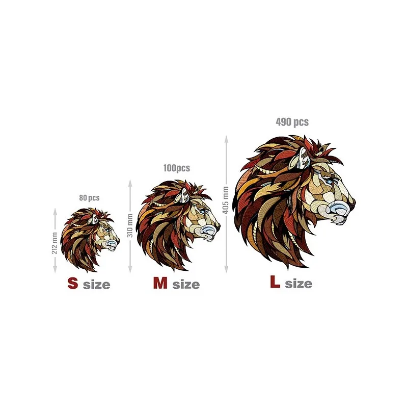 Product image 3: EWA Lion Puzzle (S) 80 pieces wooden box