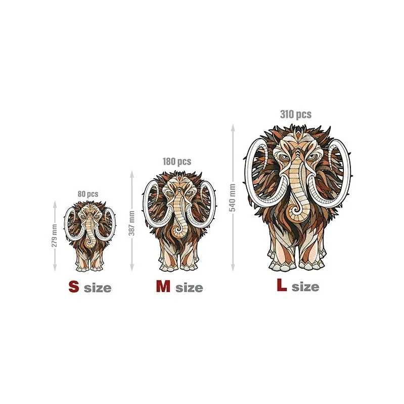 Imagen del producto 3: EWA Puzzle Mamut (S) 80 piezas caja de madera