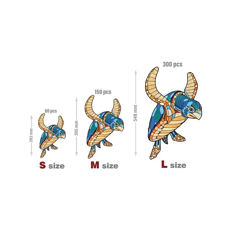 Imagen del producto 3: EWA Puzzle Tortuga (S) 80 piezas caja de madera