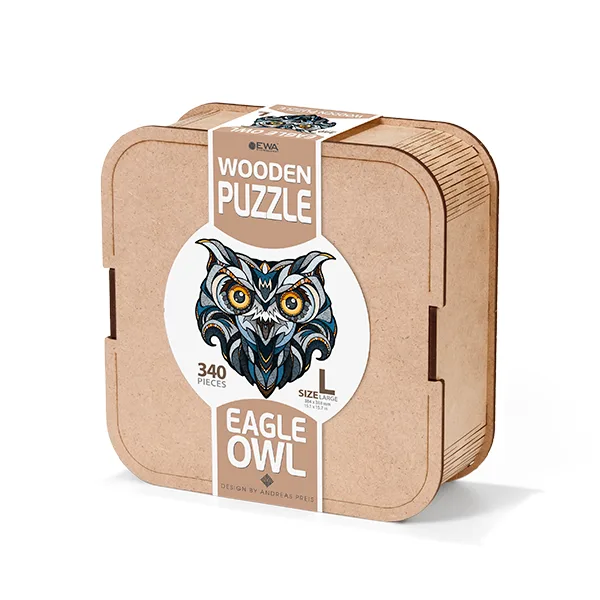 EWA Eagle Owl Puzzle (L) 340 pieces wooden box