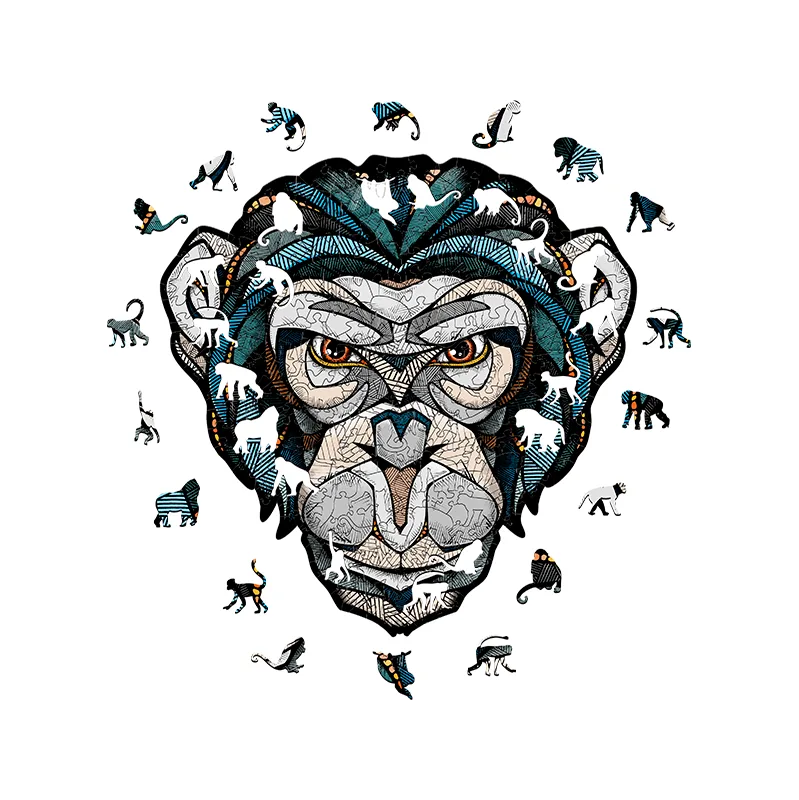 Imagen del producto 2: EWA Puzzle Chimpancé (L) 300 piezas caja de madera