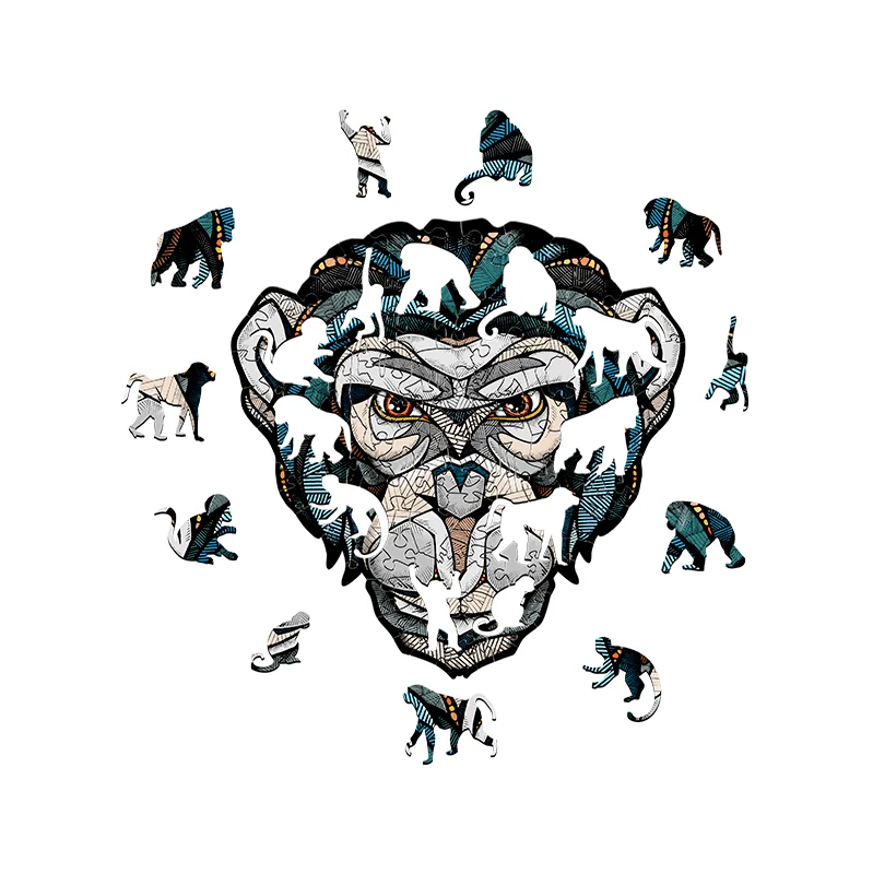 Product image 2: EWA Puzzle Chimpanzee (S) 110 pieces wooden box