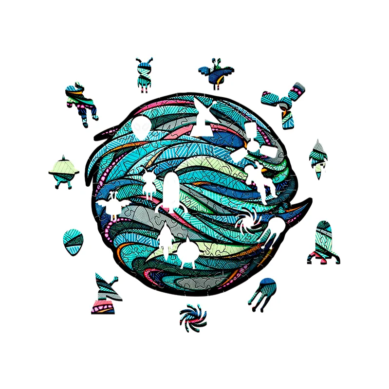 Product image 2: EWA Puzzle Blue Planet (S) 110 pieces wooden box