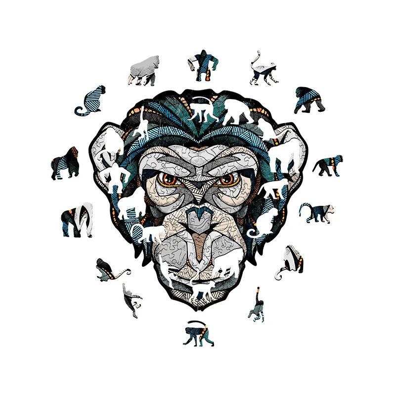Product image 2: EWA Puzzle Chimpanzee (M) 170 pieces wooden box