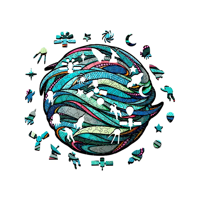 Immagine del prodotto 2: EWA Puzzle Pianeta Blu (M) 190 pezzi scatola in legno