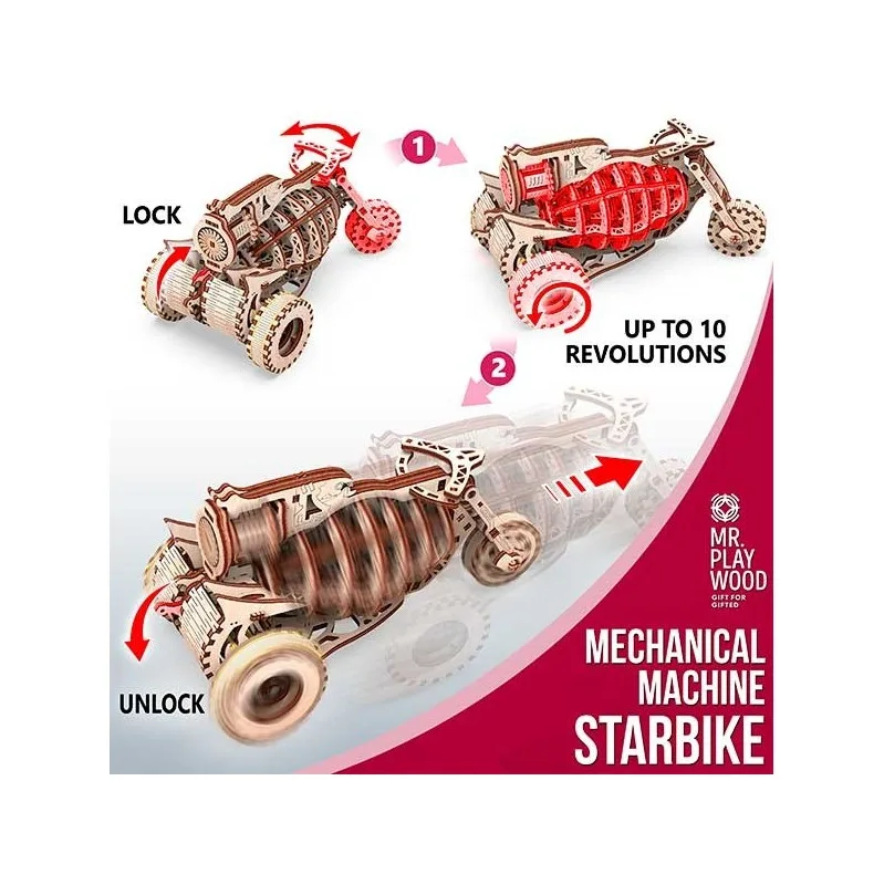 Product image 2: Mr. Playwood Mechanical Machine Starbike 149 pieces