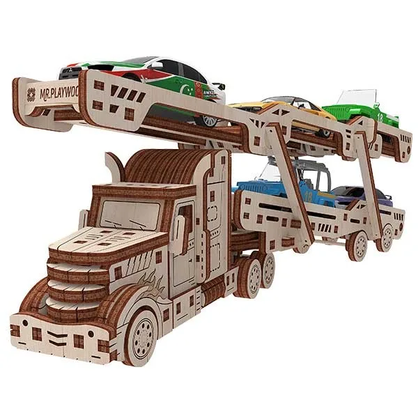 Mr. Playwood Car Carrier Trailer 134 pieces