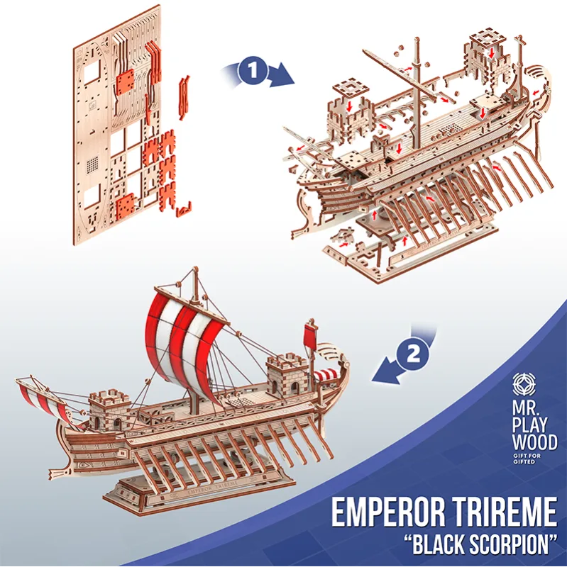 Immagine del prodotto 3: Mr. Playwood Trireme dell'Imperatore "Black Scorpion" 266 pezzi
