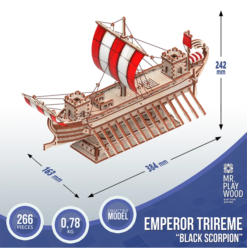 Immagine del prodotto 4: Mr. Playwood Trireme dell'Imperatore "Black Scorpion" 266 pezzi