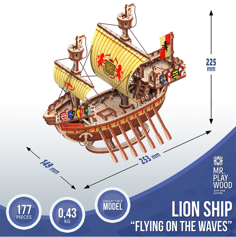 Imagen del producto 3: Mr. Playwood Barco León "Flying on the Waves" 177 piezas