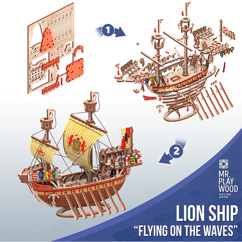 Imagen del producto 4: Mr. Playwood Barco León "Flying on the Waves" 177 piezas