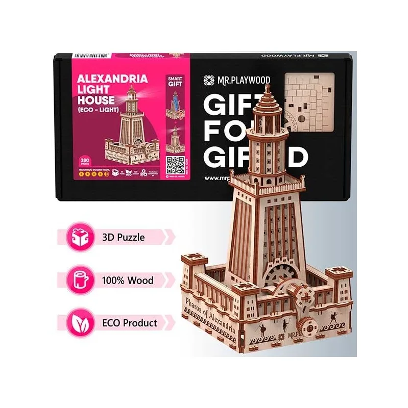 Product image 3: Mr. Playwood Lighthouse of Alexandria (Eco - light) 280 pieces