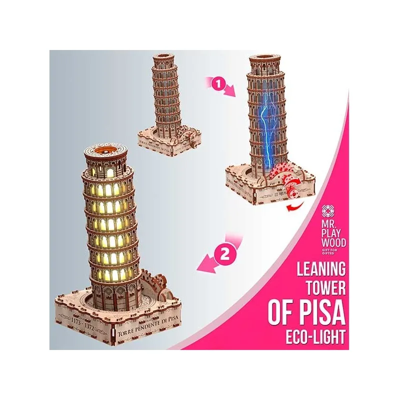 Product image 2: Mr. Playwood Leaning Tower of Pisa (Eco - light) 435 pieces