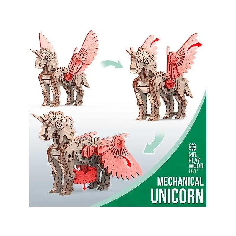 Product image 2: Mr. Playwood Mechanical Unicorn "S" 140 pieces