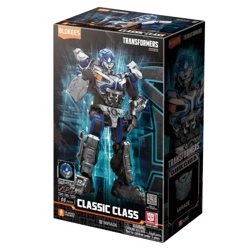 Imagen del producto 2: Blokees Figura Classic Class Transformers 06: Mirage Rise of the Beasts (Light-Up Eyes & Che