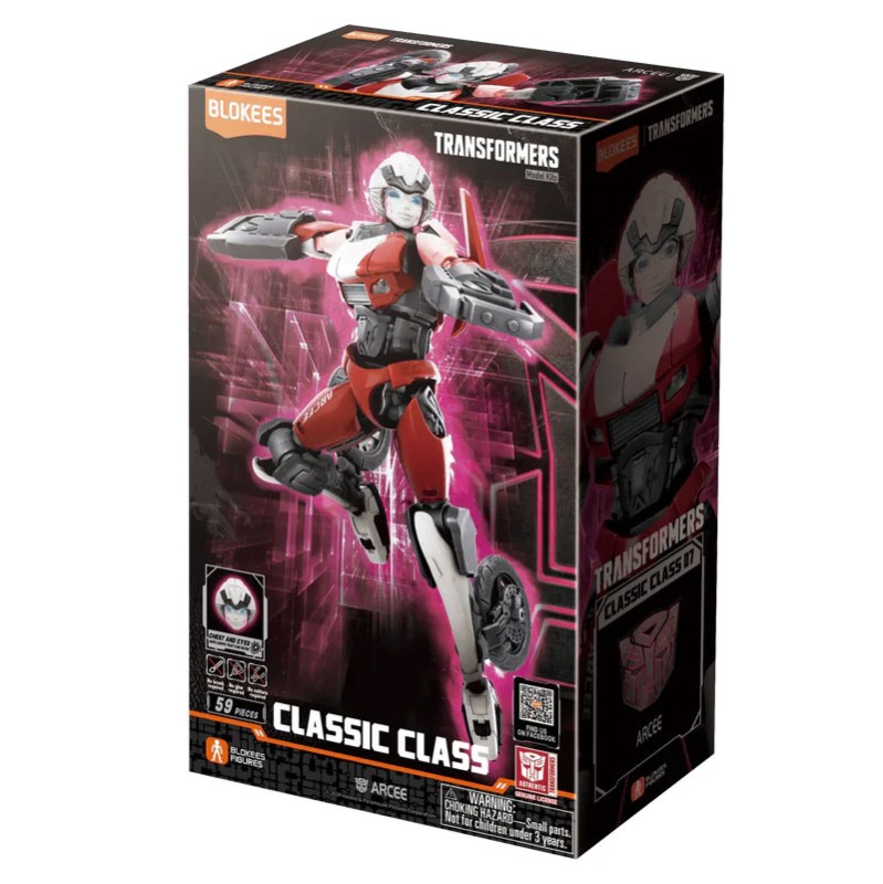 Imagen del producto 2: Blokees Figura Classic Class Transformers 07: Arcee Rise of the Beasts (Light-Up Eyes & Ches